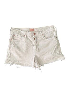 MOTHER The Dutchie Fray Shorts So Far Gone -Cream- 28- Medium Rise